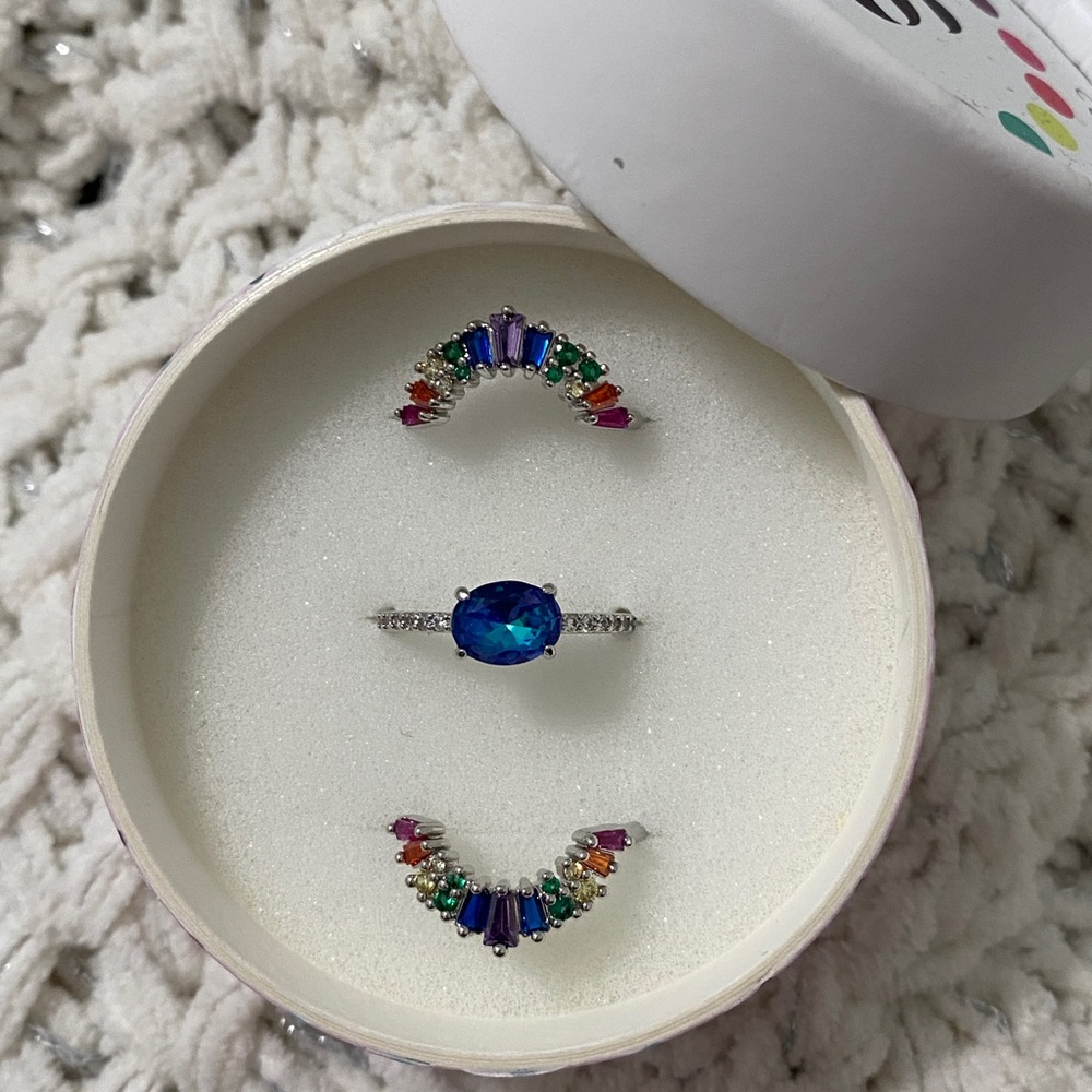 Bomb Party Autism Awareness Collection, Rainbow Array of Cubic Zirconia